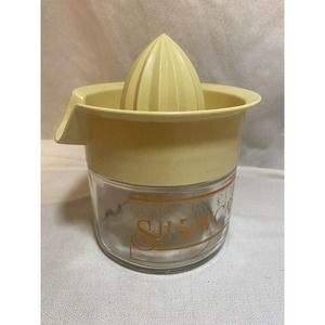 Vintage Semco USA Juicer Reamer Citrus Showcase Florida Yellow Glass Bottom